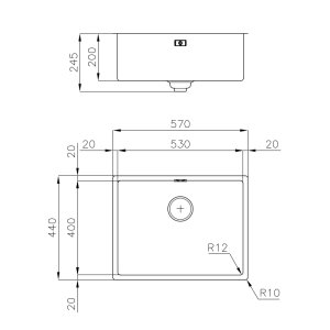 WASCHBECKEN SKIN GUN METAL